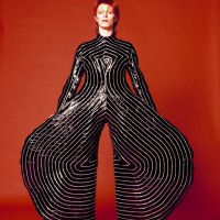 Stripe bodysuit for Aladdin Sane tour, 1973 Design by Kansai Yamamoto, Photograph by Masayoshi Sukita©Sukita/The David Bowie Archive 2012