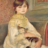 ピエール=オーギュスト・ルノワール≪ジュリー・マネの肖像、あるいは猫を抱く子ども≫　1887年　オルセー美術館