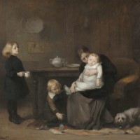 ウジェーヌ・カリエール　≪病気の子ども≫1885年　オルセー美術館