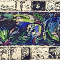 《肝心な森》　1981-84年　アクリル絵具/インク、キャンバスで裏打ちした紙　作家蔵