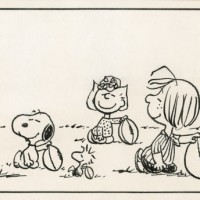 ピーナッツ・ギャング大集合「ピーナッツ」原画(部分)1983年10月16日