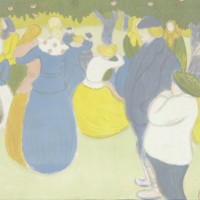 ヨージェフ・リップル=ローナイ《村の祭り（画家＝版画家集）》1896年　多色刷りリトグラフ  アムステルダム、ファン・ゴッホ美術館