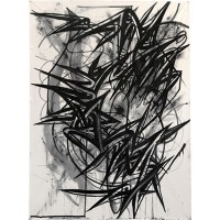 Enrico Isamu Oyama, FFIGURATI #20Acrylic-based aerosol, acrylic-based marker, graphite, pencil and sumi ink on unstretched canvas(H)3.37m x (W)2.45m2012