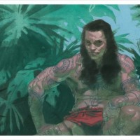 Louis Vuitton Travel Book Hawaii, illustre par Esad Ribic, 2017: polynesian warrior.