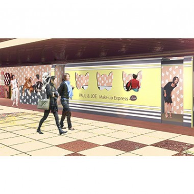 ポール & ジョーの”猫列車”が新宿駅地下をジャック。期間限定のメイクアップイベント開催