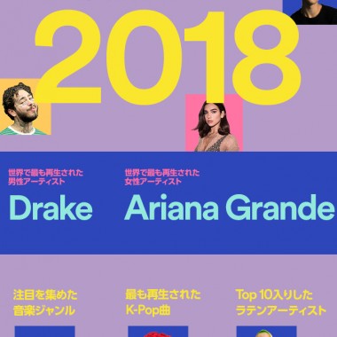 2018年、Spotifyでもっとも聴かれた音楽は? ドレイク、アリアナ・グランデ...etc：全世界ランキング