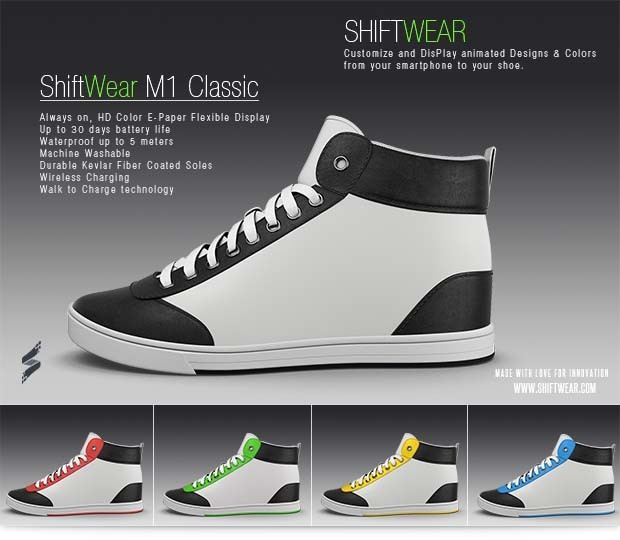 スマフォでデザインをアニメーションする次世代型スニーカー「ShiftWear」