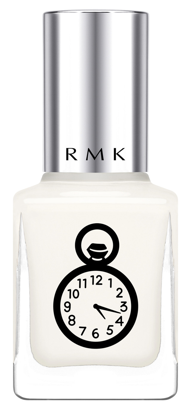 「RMK ネイルカラー EX」／ワンダーランドホワイト・時計（1,500円）