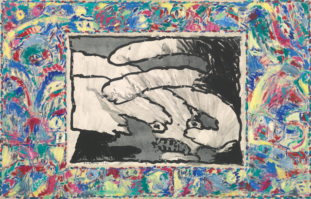《至る所から》　1982年　インク/アクリル絵具、キャンバスで裏打ちした紙　ベルギー王立美術館蔵