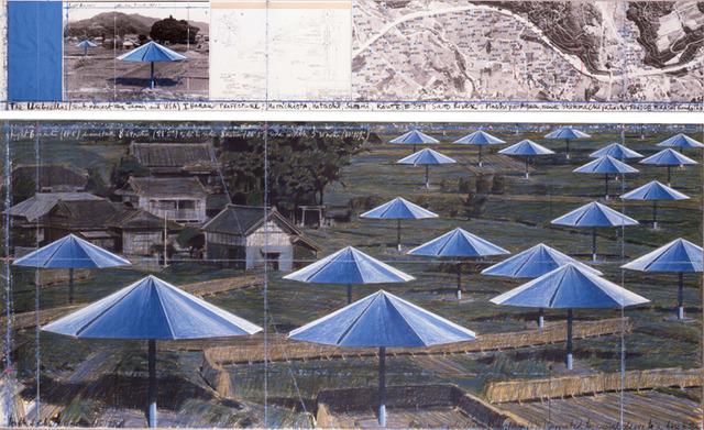 「アンブレラ　日本とアメリカ合衆国のジョイント・プロジェクト」1991年 2枚組のドローイング
