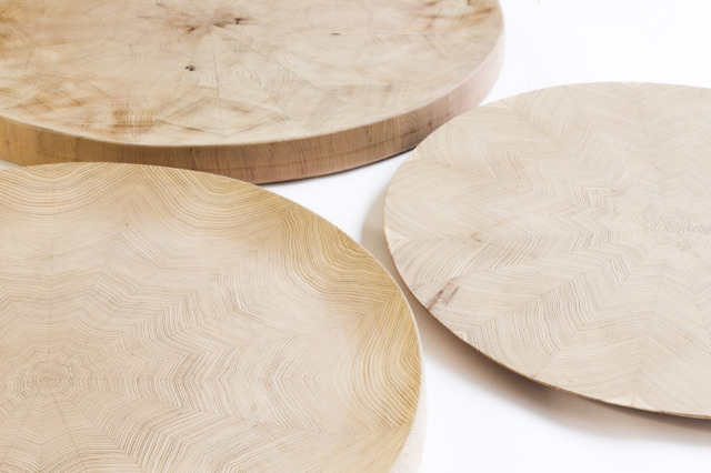 ‘Big Trays of parquetry’, wood japanese cedar, 20 x 20 x 1 cm. 3 pieces. 2015