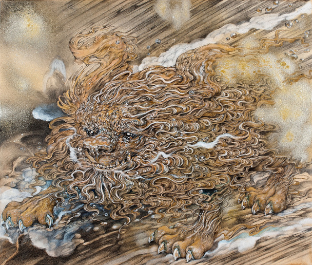 小獅子 / Small Heavenly Lion, 2011 Pencil and acrylic on paper mounted on panel, 455×530mm