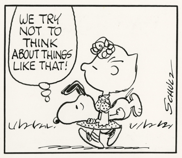 サリーとスヌーピー「ピーナッツ」原画(部分)1974年8月10日
