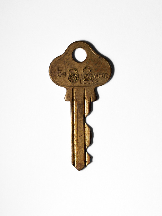 The key to room 82 of the Iroquois Hotel, New York - James Dean’s (1931-1955) residence.